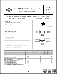 S3B datasheet: 3.0 mA surface mount silicon rectifier S3B