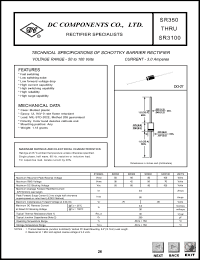 SR3100 datasheet: 3.0 mA schottky barrier rectifier SR3100