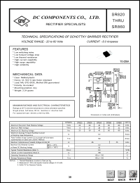 SR830 datasheet: 8.0 mA schottky barrier rectifier SR830