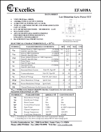 EF018A datasheet: Low distortion GaAs power FET EF018A