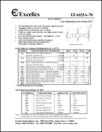 EFA025A-70 datasheet: 6-10V low distortion GaAs power FET EFA025A-70