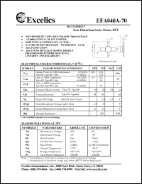 EFA040A-70 datasheet: 6-10V low distortion GaAs power FET EFA040A-70