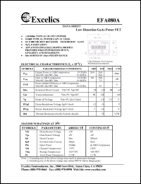 EFA080A datasheet: 8-12V low distortion GaAs power FET EFA080A