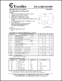 EFA120D-SOT89 datasheet: 7-12V low distortion GaAs power FET EFA120D-SOT89