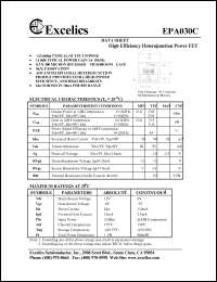 EPA030C datasheet: 8-12V high efficiency heterojunction power FET EPA030C