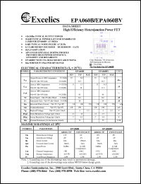 EPA060BV datasheet: 8-12V high efficiency heterojunction power FET EPA060BV