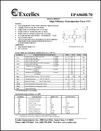 EPA060B-70 datasheet: 6-10V high efficiency heterojunction power FET EPA060B-70