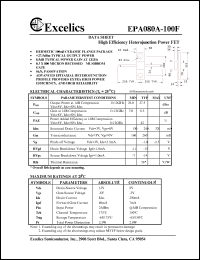 EPA080A-100F datasheet: 8-12V high efficiency heterojunction power FET EPA080A-100F