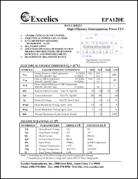 EPA120E datasheet: 8-12V high efficiency heterojunction power FET EPA120E