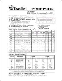 EPA240B datasheet: 8-12V high efficiency heterojunction power FET EPA240B