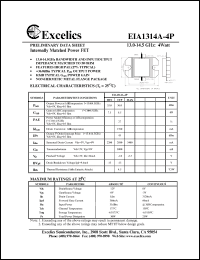 EIB1414-2P datasheet: 14.0-14.5GHz, 2W internally matched power FET EIB1414-2P