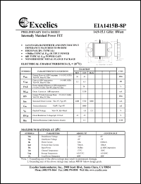 EIA1415B-8P datasheet: 14.9-15.1GHz, 8W internally matched power FET EIA1415B-8P