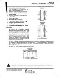 SN75174DW datasheet:  QUADRUPLE DIFFERENTIAL LINE DRIVER SN75174DW