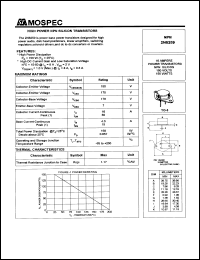 2N6259 datasheet: High power NPN silicon transistor 2N6259