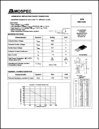 2SD1426 datasheet: 3.5Ampere horizontal deflection power transistor 2SD1426