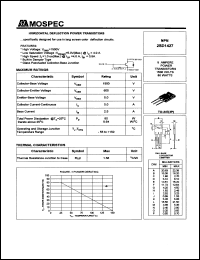 2SD1427 datasheet: 5Ampere horizontal deflection power transistor 2SD1427