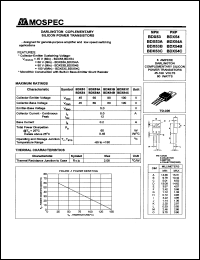 BDX54 datasheet: 8Ampere darlington complementary silicon power transistor BDX54