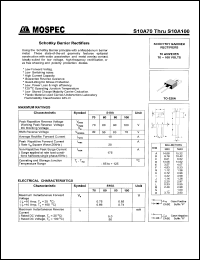 S10A70 datasheet: 70V schottky barrier rectifier S10A70