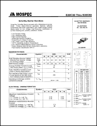 S30C40 datasheet: 40V schottky barrier rectifier S30C40