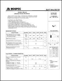 SU18 datasheet: 600V  surface mount ultrafast power rectifier SU18