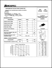 TIP3055 datasheet: 60V 15A complementary silicon  power  transistor TIP3055