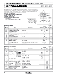 QF20AA60 datasheet: 600V Vceo, Darlington power transistor module with six transistors connected in three phase bridge configuration QF20AA60