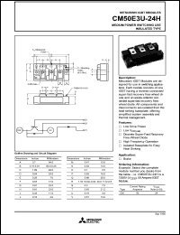 CM50E3U-24H datasheet: 50 Amp IGBT module for high power switching use insolated type CM50E3U-24H