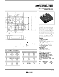 CM1000HA-24H datasheet: 1000 Amp IGBT module for high power switching use insulated type CM1000HA-24H