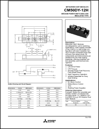 CM50DY-12H datasheet: 50 Amp IGBT module for high power switching use insulated type CM50DY-12H