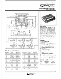CM75TF-12H datasheet: 75 Amp IGBT module for high power switching use insulated type CM75TF-12H