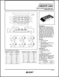 CM20TF-24H datasheet: 20 Amp IGBT module for high power switching use insulated type CM20TF-24H