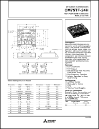 CM75TF-24H datasheet: 75 Amp IGBT module for high power switching use insulated type CM75TF-24H