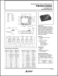 PM300CVA060 datasheet: 300 Amp intelligent power module for flat-base type insulated package PM300CVA060