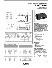 PM50RVA120 datasheet: 50 Amp intelligent power module for flat-base type insulated package PM50RVA120