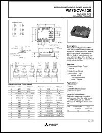 PM75CVA120 datasheet: 75 Amp intelligent power module for flat-base type insulated package PM75CVA120