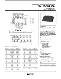 PM100CSJ060 datasheet: 100 Amp intelligent power module for flat-base type insulated package PM100CSJ060