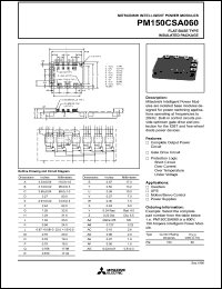 PM150CSJ060 datasheet: 150 Amp intelligent power module for flat-base type insulated package PM150CSJ060