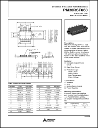 PM30RSF060 datasheet: 30 Amp intelligent power module for flat-base type insulated package PM30RSF060