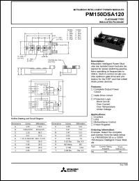 PM150DSA120 datasheet: 100 Amp intelligent power module for flat-base type insulated package PM150DSA120