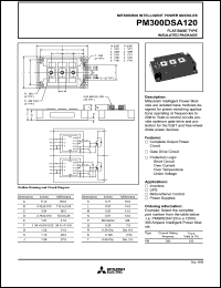 PM300DSA120 datasheet: 300 Amp intelligent power module for flat-base type insulated package PM300DSA120
