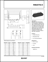 RM20TN-H datasheet: Three- phase diode bridge module RM20TN-H