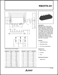 RM25TN-2H datasheet: Three- phase diode bridge module RM25TN-2H