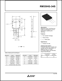 RM35HG-34S datasheet: 35 Amp fast recovery diode module for high switching use, non-insulated type RM35HG-34S