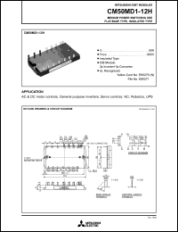 CM50MD1-12H datasheet: 50A IGBT module for medium power switching use, flat-base type, insulated type CM50MD1-12H