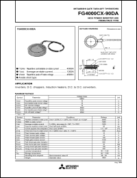 FG4000CX-90DA datasheet: Gate turn-off thyristor for high power inverter use press pack type FG4000CX-90DA