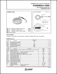 FG6000AU-120D datasheet: Gate turn-off thyristor for high power inverter use press pack type FG6000AU-120D