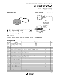 FGR3000CV-90DA datasheet: Reverse-condition GTO thyristor for high power inverter use press pack type FGR3000CV-90DA