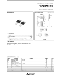 FS70UMH-03 datasheet: 70A power mosfet for high-speed switching use FS70UMH-03