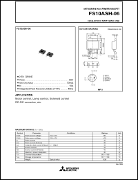 FS10ASH-06 datasheet: 10A power mosfet for high-speed switching use FS10ASH-06