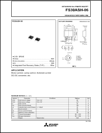 FS30ASH-06 datasheet: 30A power mosfet for high-speed switching use FS30ASH-06